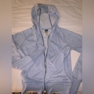 Patagonia light blue zip up